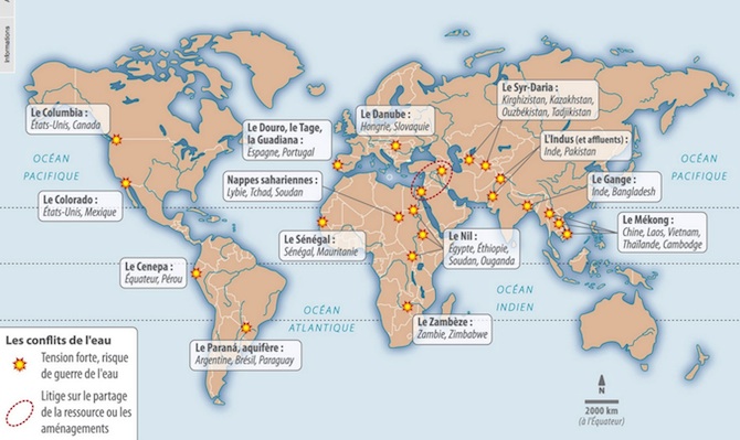 L'eau source de grandes tensions dans le monde © livrescolaire.fr